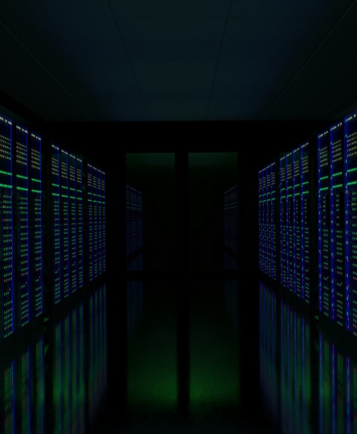 Illustrative view of a server aisle